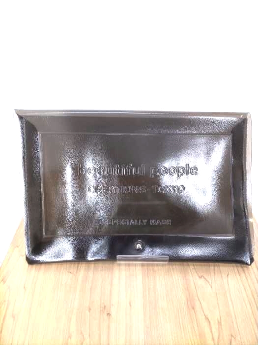 beautiful people(ビューティフルピープル) Direct Shop Limited Clear Embossed Vinyl Name Tag Clutch Bag ロゴクリアクラッチバッグ レディース 表記無 表記無
