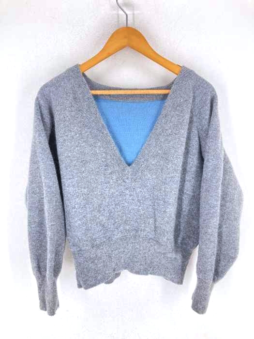 KBF(ケイビーエフ) 2WAYバックVネックニット レディース ONE SIZE ONE SIZE