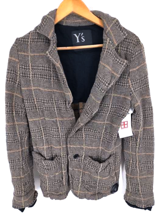 ワイズ Y’s ウールチェックニットジャケット レディース JPN：2 JPN：2