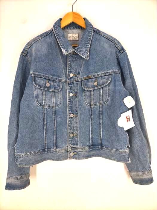 Calvin Klein Jeans(カルバンクラインジーンズ) ダメージ加工 デニムジャケット メンズ import：L import：L