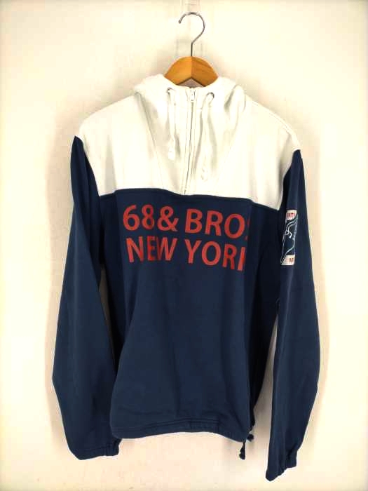 68&BROTHERS(シックスティエイトアンドブラザーズ) ハーフジップロゴプルオーバーパーカー メンズ JPN：S JPN：S