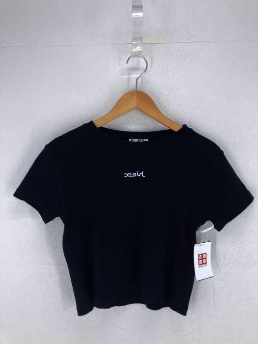 X-girl(エックスガール) EMBROIDERED MILLS LOGO S/S BABY TEE レディース トップス Tシャツ・カットソー