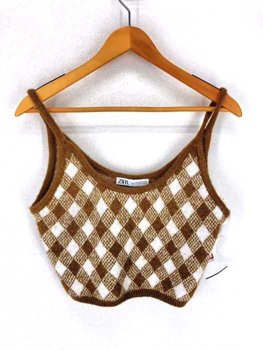 ZARA(ザラ) ARGYLE KNIT TOP レディース JPN：M JPN：M