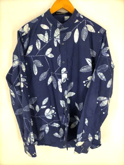 USED古着（ユーズドフルギ） BUDDHI BATIKS 総柄バンドカラーシャツ メンズ トップス カジュアルシャツ