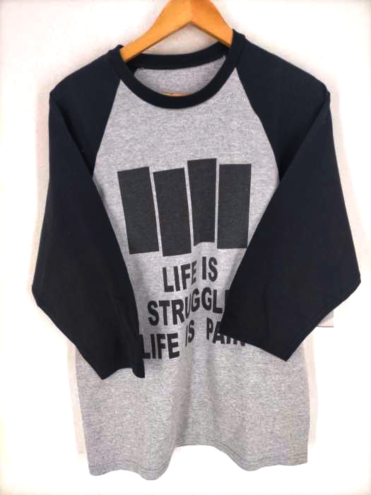 USED古着（ユーズドフルギ） BLACK FLAG ラグランスリーブカットソー メンズ トップス Tシャツ・カットソー