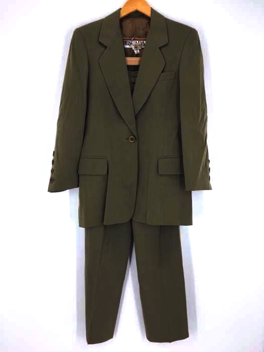 ESCADA(エスカーダ) vintage 旧西ドイツ製 シルク混ウール1Bテーラードジャケット 2タックスラックス レディース  36
