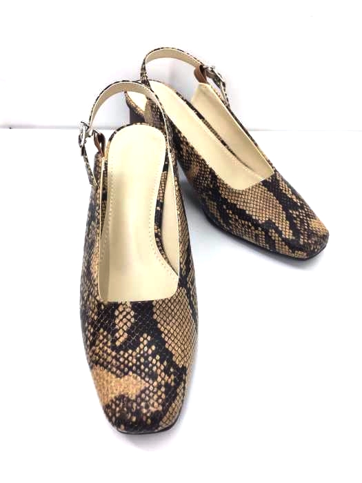 moussy(マウジー) パイソン柄 SQUARE TOE STRAP PUMPS レディース S