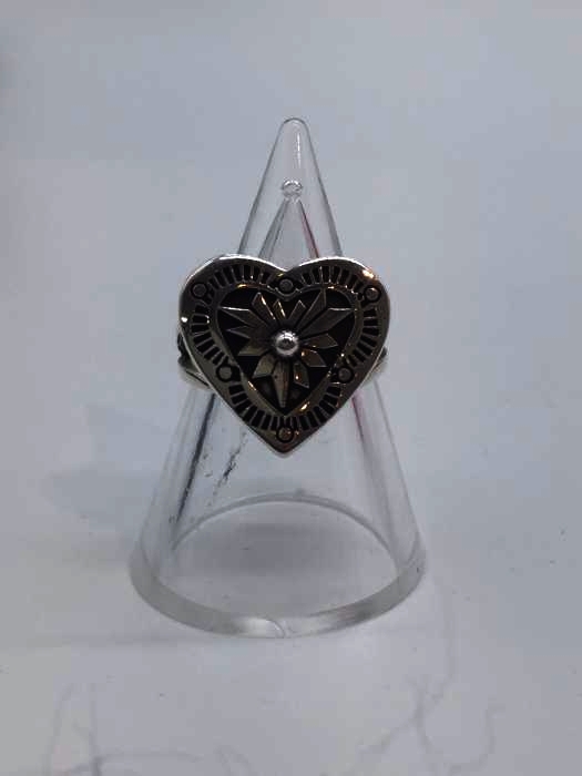 USED古着（ユーズドフルギ） silver925 インディアン スタンプワーク ハート リング メンズ アクセサリー リング