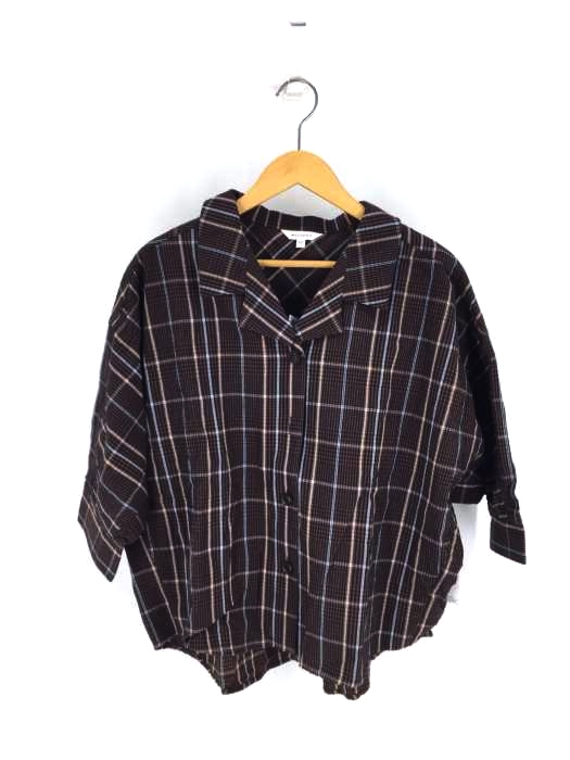 MOUSSY（マウジー） OPEN COLLAR SUCKER PLAID シャツ レディース トップス カジュアルシャツ