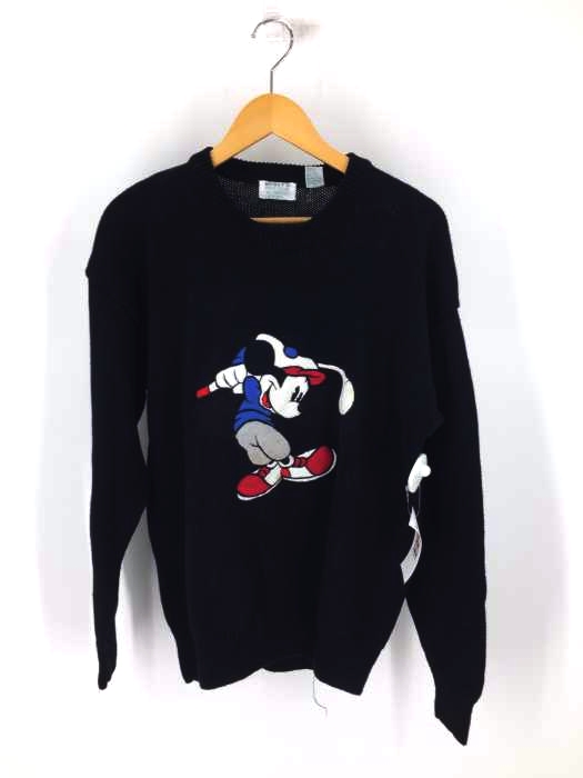 USED古着(ユーズドフルギ) Golf Sweater キャラクター刺繍 クルーネックニット メンズ トップス ニット・セーター