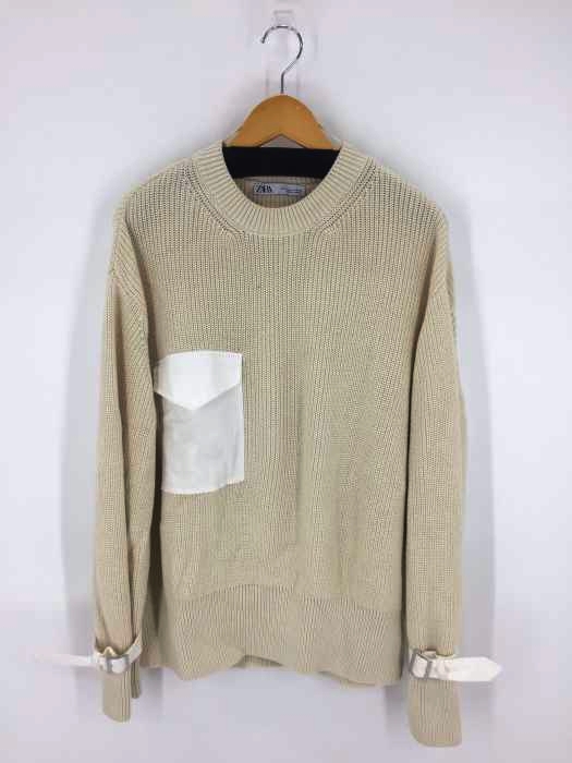 ZARA（ザラ） KNIT SWEATER WITH POCKET ポケット付き アクリルコットン ニット レディース トップス ニット・セーター