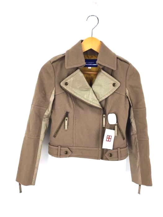 BURBERRY BLUE LABEL（バーバリーブルーレーベル） WOOL DOUBLE RIDERS メルトンライダースジャケット レディース アウター ジャケット