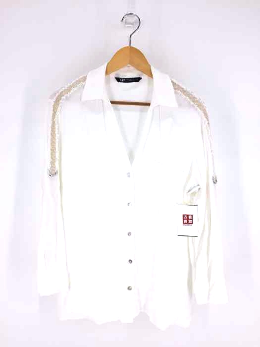 ZARA(ザラ) ショルダーライン スキッパーシャツ レディース import：S import：S