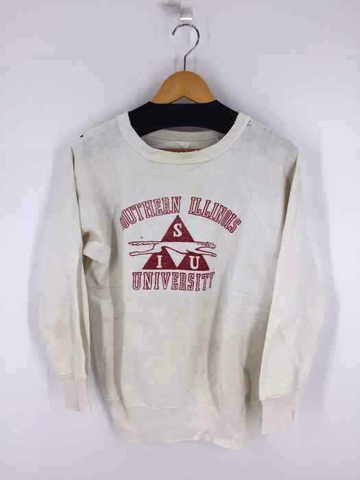 USED古着(ユーズドフルギ) SOUTHERN ILLINOIS UNIVERSITY 三段 カレッジプリント ラグランスリーブ スウェット メンズ 表記無 表記無
