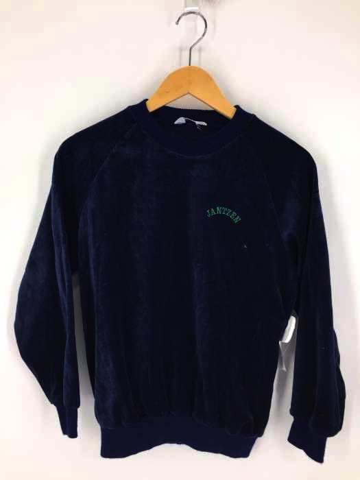 Jantzen（ジャンセン） 三角タグ ロゴ刺繍ベロアクルーネックトップス レディース トップス スウェット・トレーナー