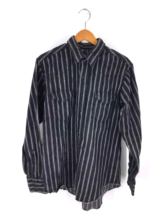 Wrangler(ラングラー) USA製 馬タグ 襟芯入り ブラックデニム ストライプ ウエスタンシャツ メンズ import：XL import：XL