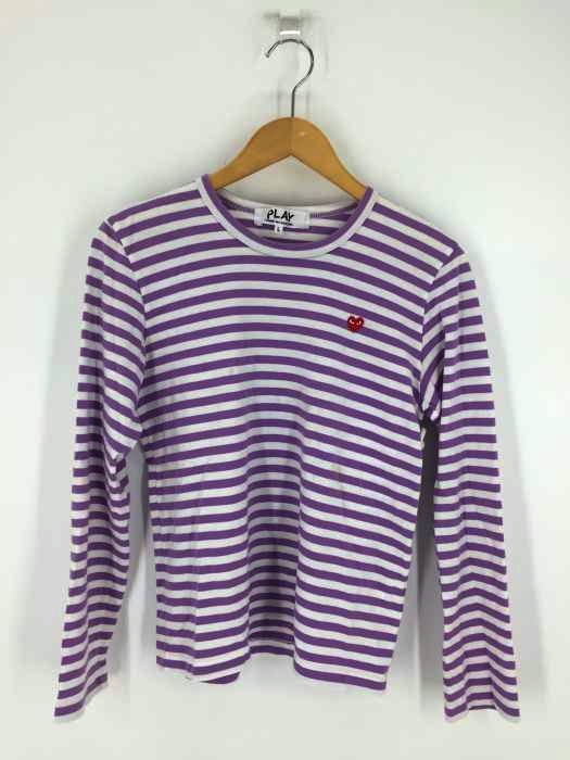 PLAY COMME des GARCONS（プレイコムデギャルソン） AD2019/5 ミニハートワッペン ボーダー L/S TEE レディース トップス Tシャツ・カットソー