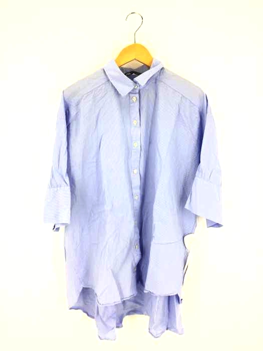 ZARA（ザラ） ASYMMETRIC STRIPED SHIRT レディース トップス カジュアルシャツ