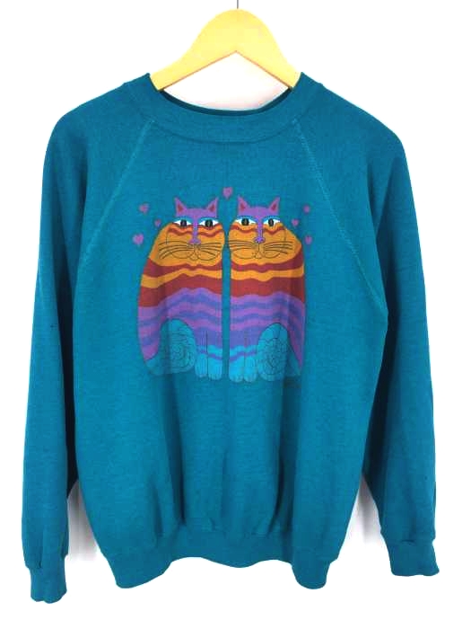 USED古着(ユーズドフルギ) LAUREL BURCH 青タグ FiftyFiftyタグ スウェット メンズ import:L import:L