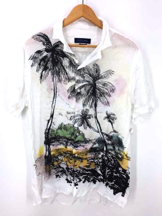 ZARA MAN（ザラマン） RELAXED FIT レーヨンオープンカラーシャツ メンズ トップス カジュアルシャツ