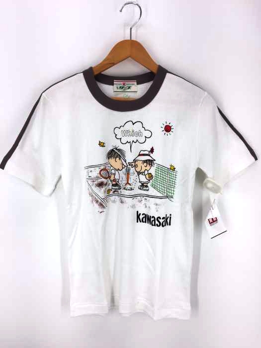USED古着(ユーズドフルギ) KAWASAKI シングルステッチプリントネックリンガーTシャツ メンズ トップス Tシャツ・カットソー