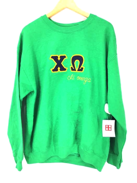 USED古着（ユーズドフルギ） XΩ chi omega GILDANボディ 刺しゅう クルーネックスウェット メンズ トップス スウェット・トレーナー
