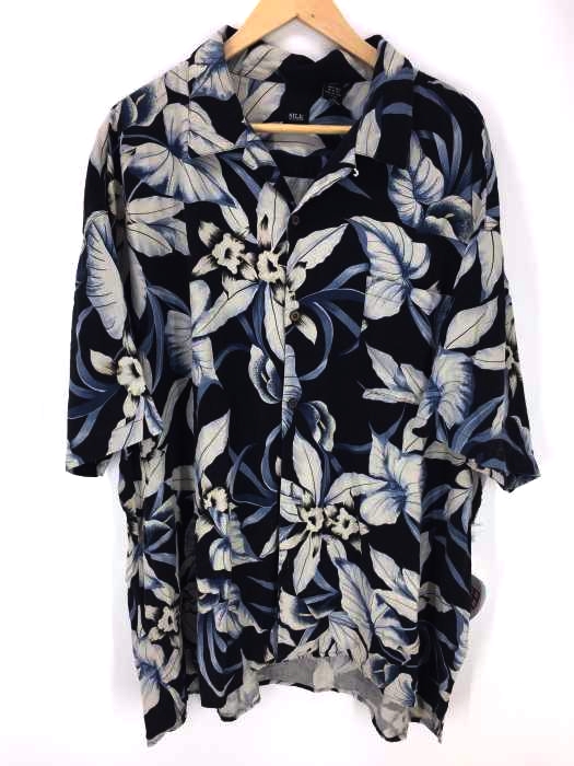 USED古着(ユーズドフルギ) SILK ICON ボタニカル柄 アロハ シャツ オープンカラー シャツ メンズ  4XL