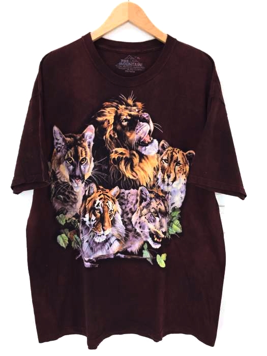the mountain(ザマウンテン) USA製 アニマル タイガー プリント クルーネック Tシャツ メンズ import：XL import：XL