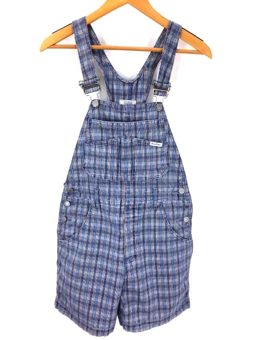 GUESS（ゲス） USA製 デニム地 チェックサロペット レディース オールインワン サロペット