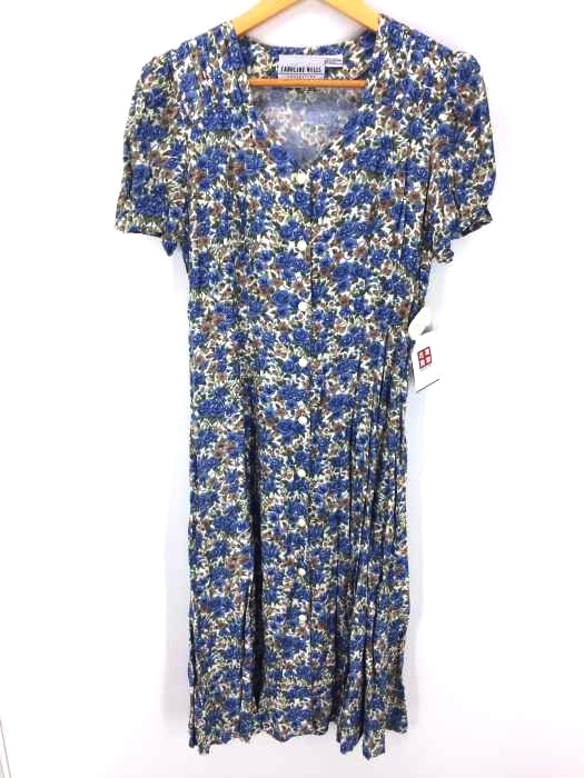 USED古着(ユーズドフルギ) CAROLINE WELLS レーヨン花柄シャツワンピース レディース 表記無 表記無