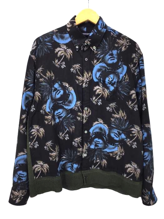 UNDERCOVER(アンダーカバー) 異素材切り替え 総柄シャツ メンズ JPN：42 JPN：42