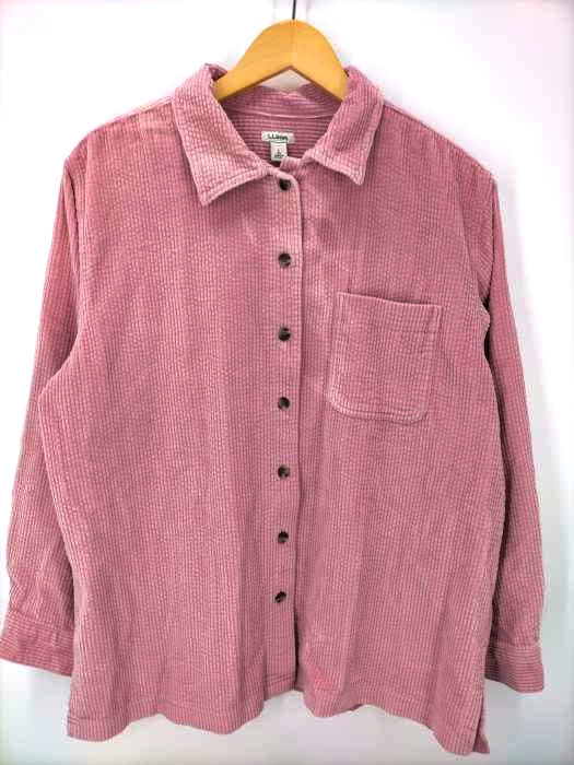 L.L.Bean(エルエルビーン) ビッグシルエット太畝コーデュロイシャツ レディース import：L import：L