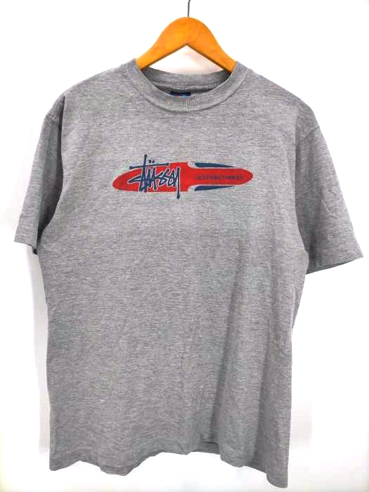 Stussy(ステューシー) USA製 赤青タグ プリントクルーネックTシャツ  