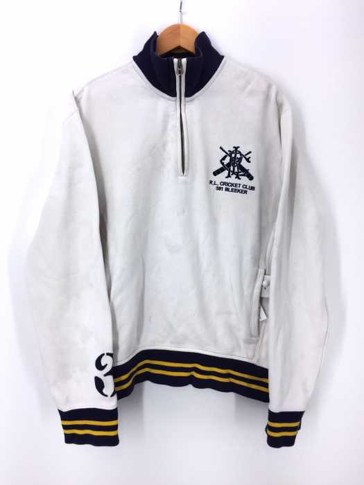Polo by RALPH LAUREN （ポロバイラルフローレン） 90S 381 BLEEKER R.L CRICKET CLUB ハーフジップワンポイント刺繍プルオーバースウェット メンズ トップス スウェット・トレーナー