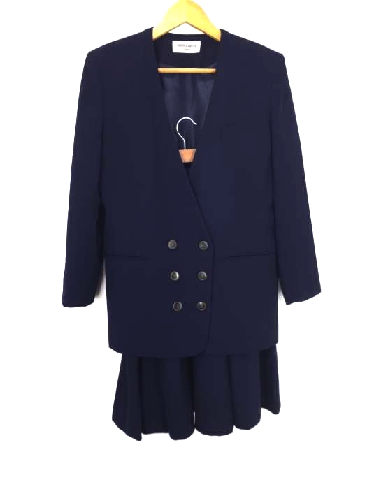 USED古着(ユーズドフルギ) MERRY DEVIL ノーカラー ダブルブレスト 肩パッド スカート レディース  9AR