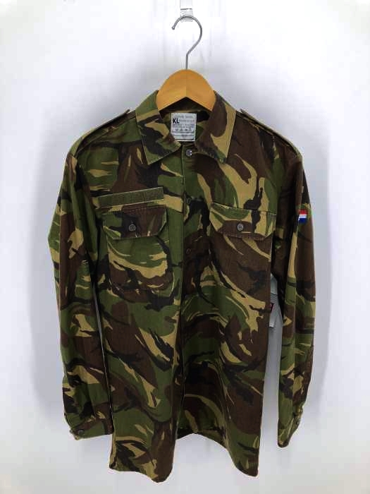 USED古着(ユーズドフルギ) LONNEKER TEXTILES オランダ軍 NATO カモ柄ミリタリーロングシャツ メンズ 表記無 表記無