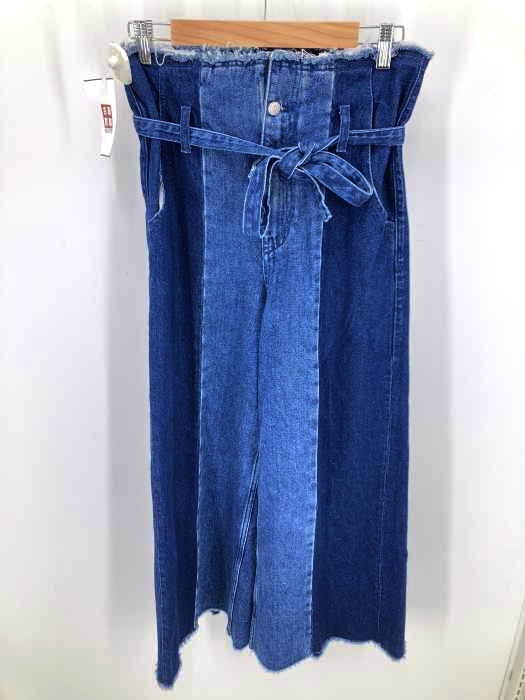 ZARABASIC(ザラベーシック) デニム ワイドパンツ フリンジ 切替 レディース EUR：34 EUR：34