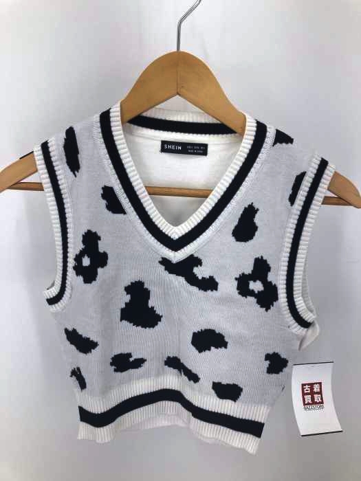 SHEIN(シェイン) 総柄 チルデンニットベスト レディース JPN:S JPN:S