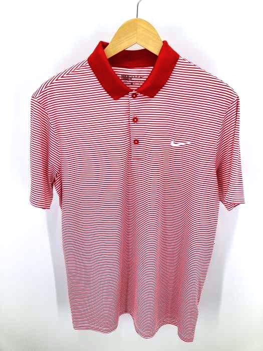 NIKE GOLF ナイキ ボーダー柄ポロシャツXL 美品 NIKE GOLF ナイキゴルフ 半袖ポロシャツ ボーダー柄 ブラック系